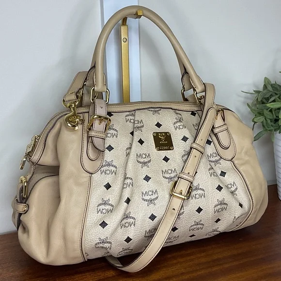 MCM Tan Monogram Satchel - Picture 5 of 16